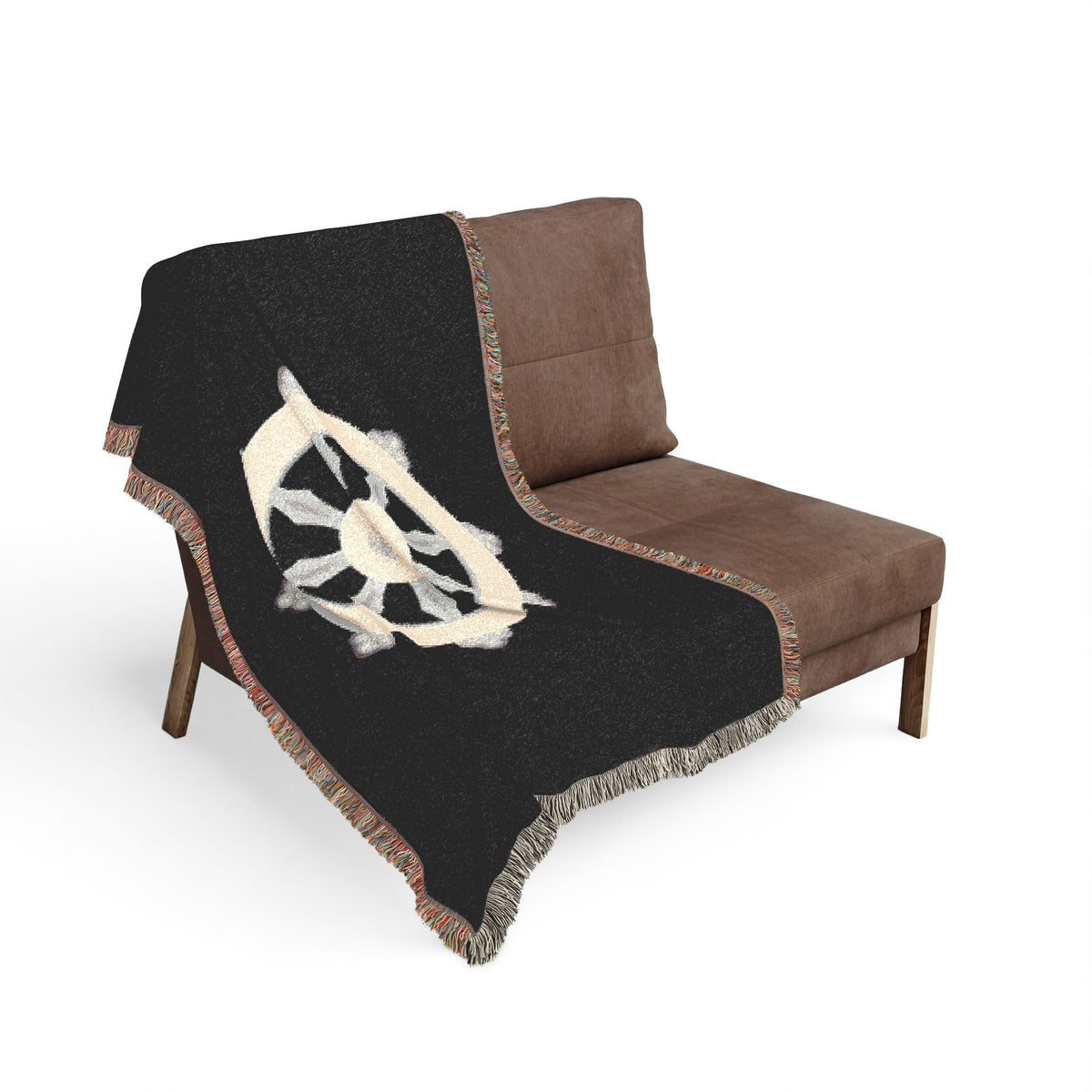Zen Dharma Wheel Blanket Black