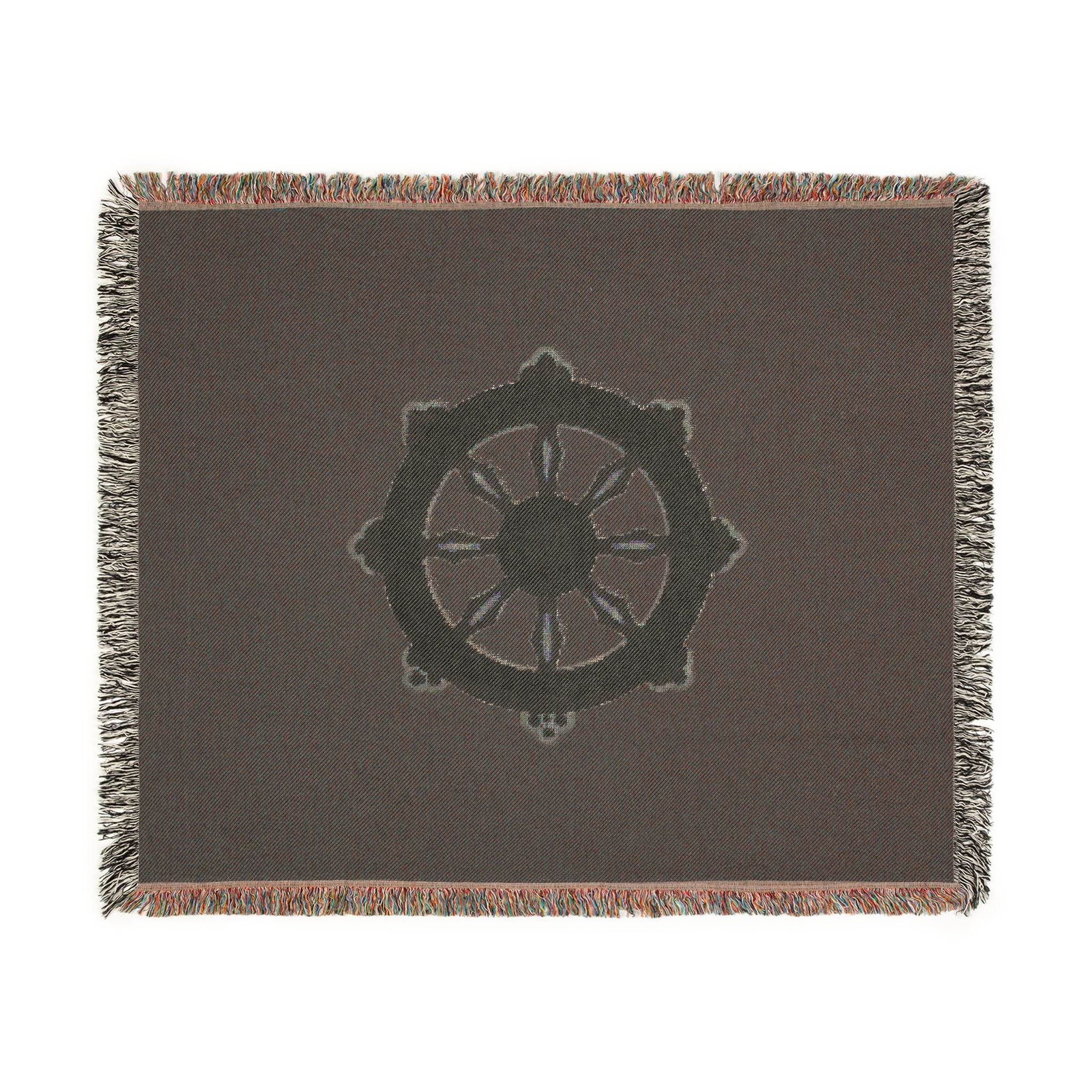 Zen Dharma Wheel Blanket Black