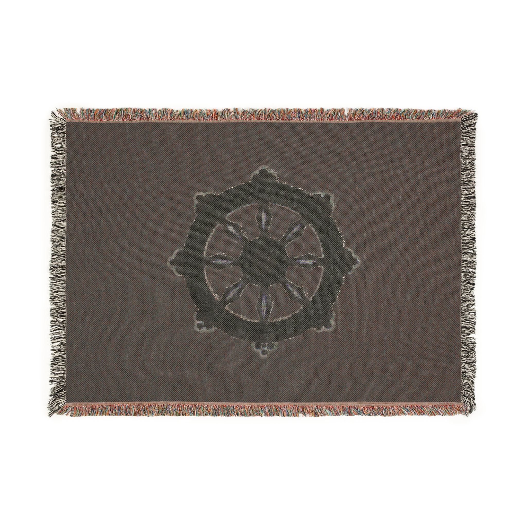 Zen Dharma Wheel Blanket Black