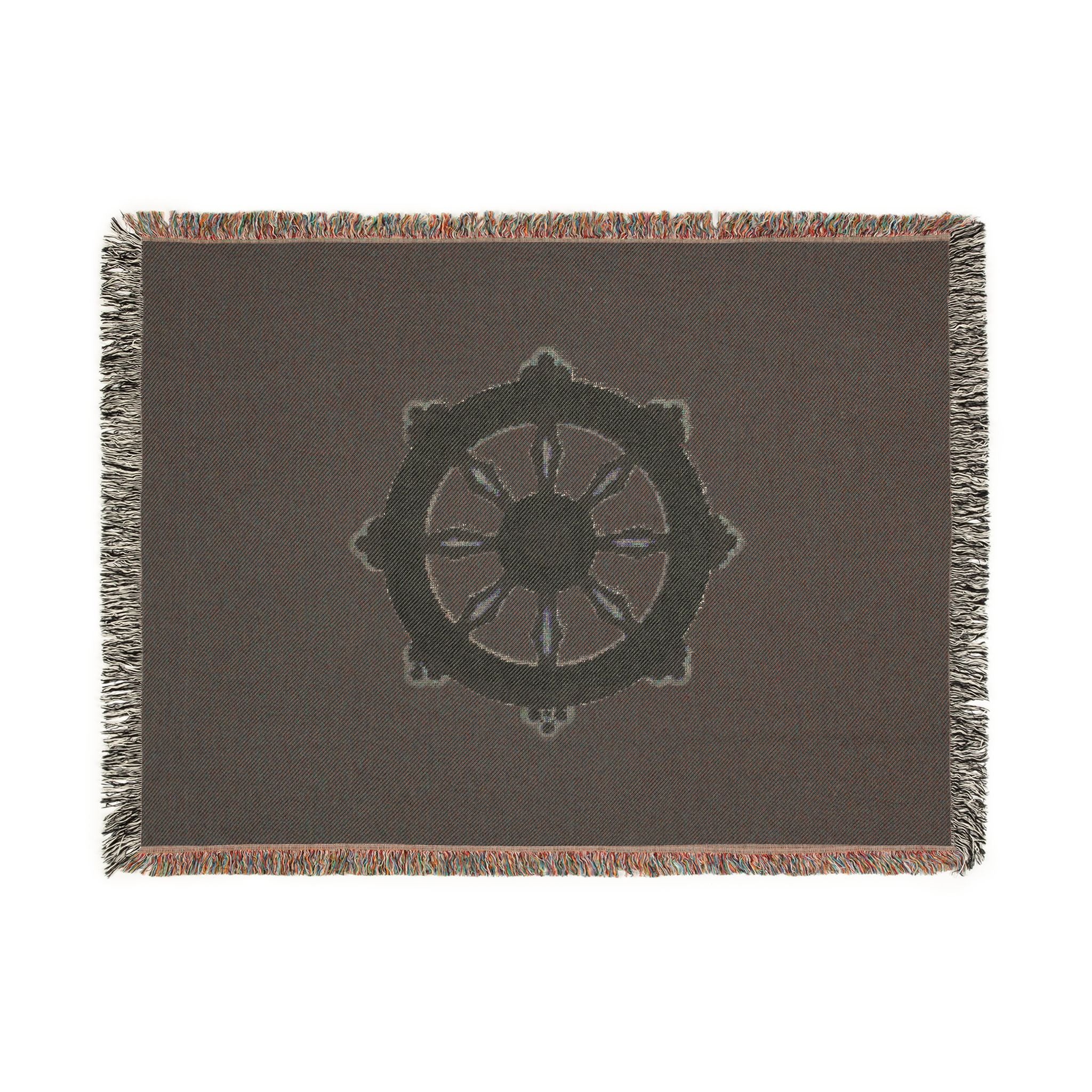 Zen Dharma Wheel Blanket Black