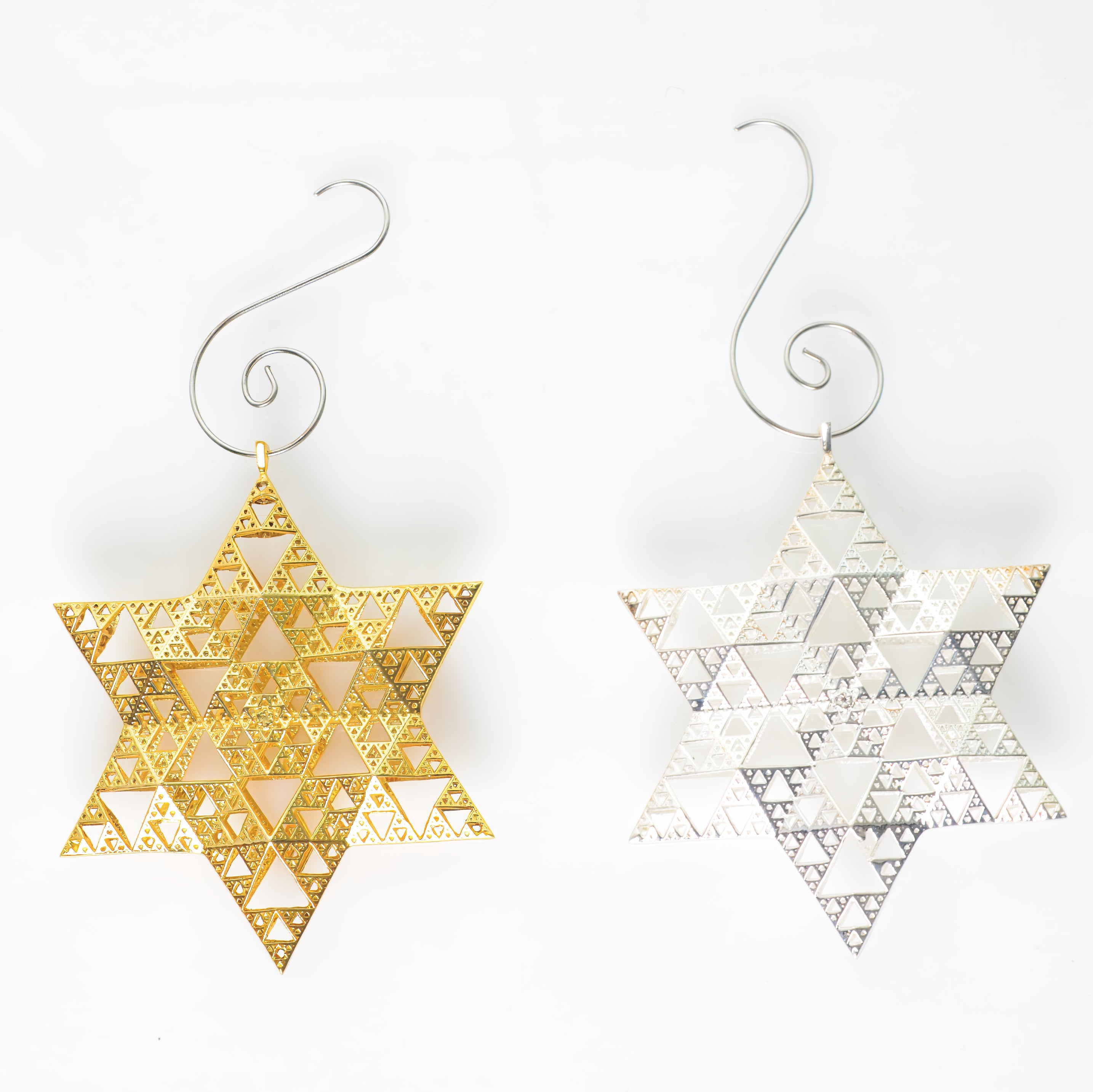 Sierpinski Star of David - Gold Plated Brass Ornament