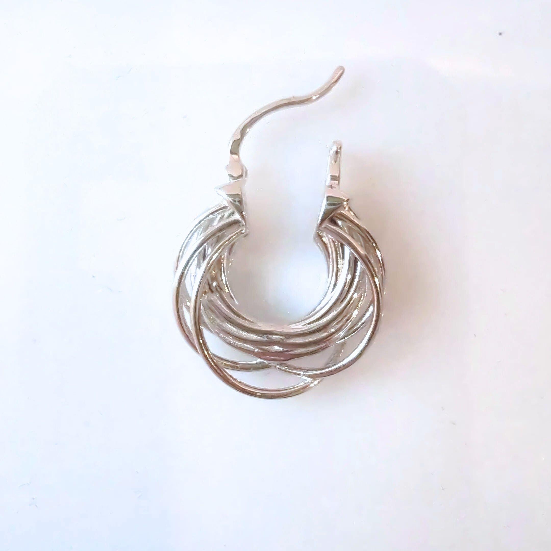 orbit hoop earrings in silver