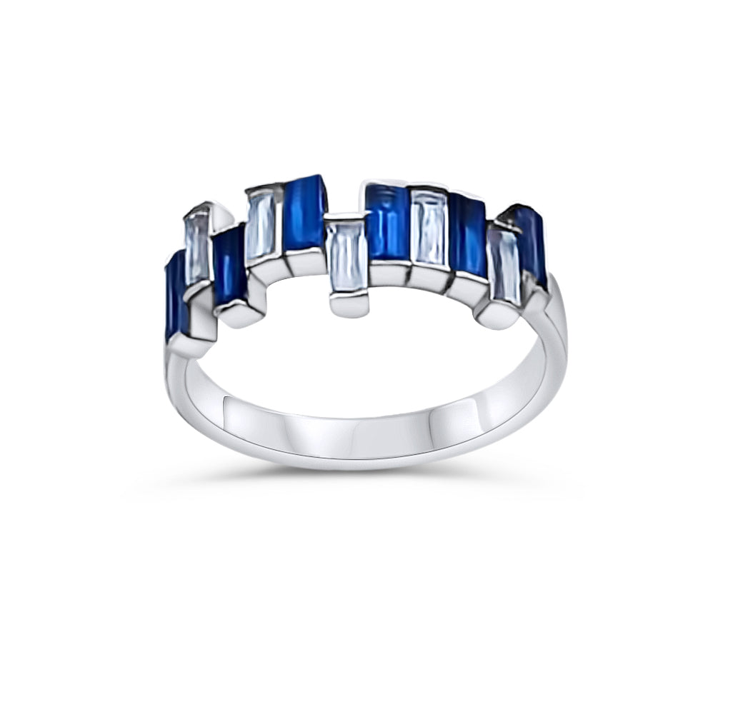 Jitter Baguette Ring, a cyberpunk art deco ring
