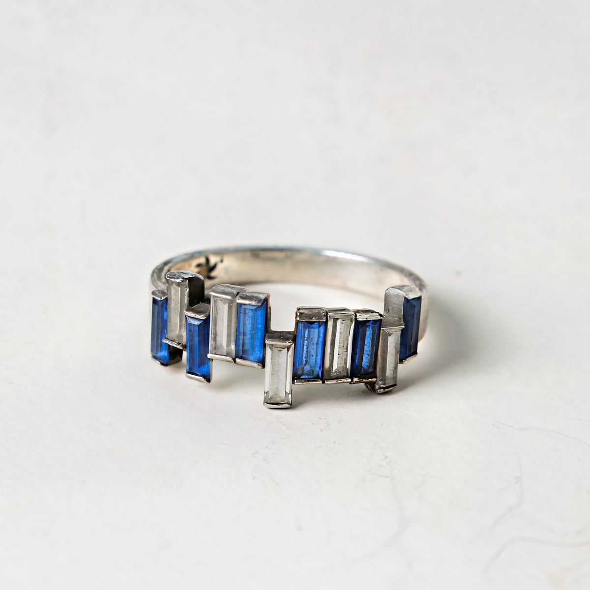 Jitter baguette gemstone ring, alternate view