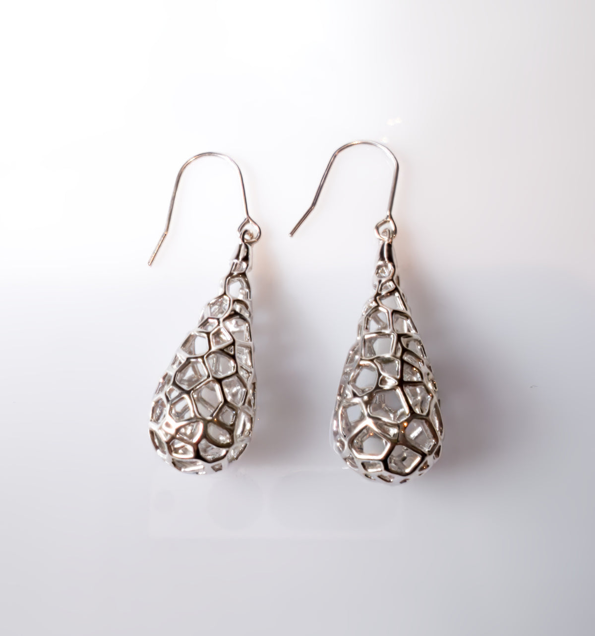 Llora Teardrop Earrings, organic capillary drop earrings, by Baroque++