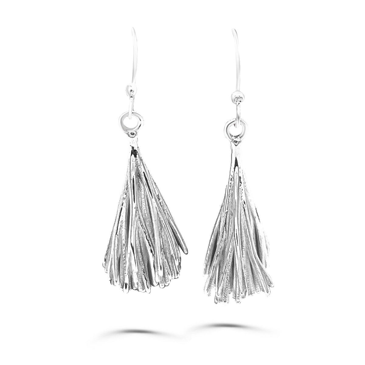 Palpae organic tassel earrings, alternate angle