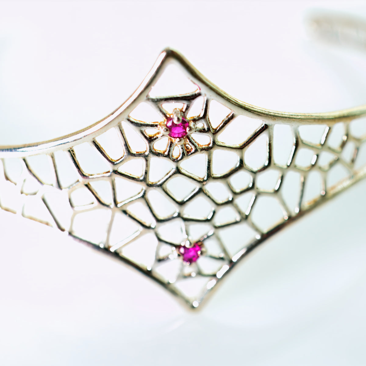Parallax sterling silver cuff with gemstones