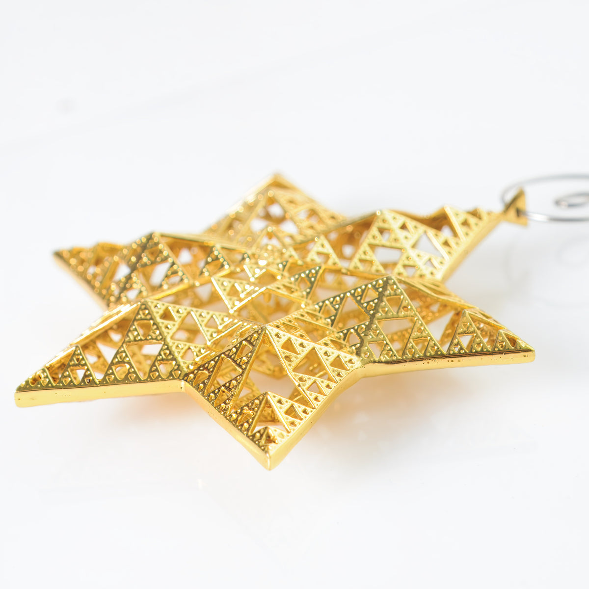 Gold-plated Sierpinski Star of David, a Judaica gift