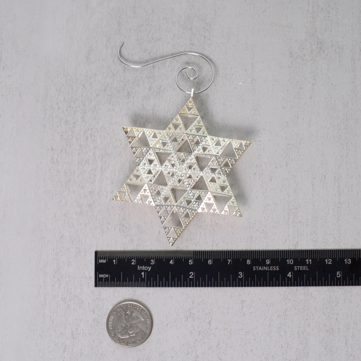 Sierpinski Star of David in silver, another view