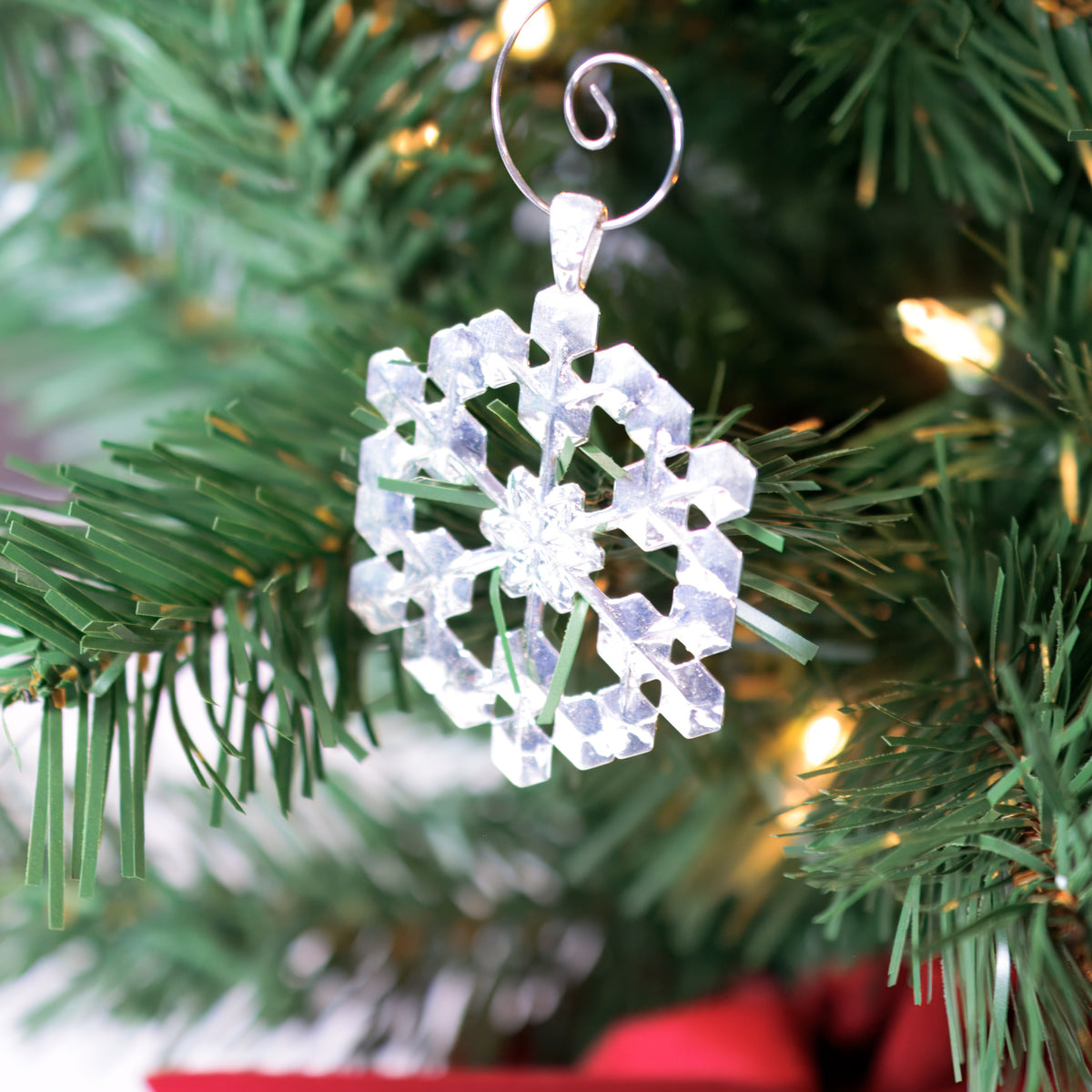 Snowflake Ornament No. 1 in sterling silver, alternate angle