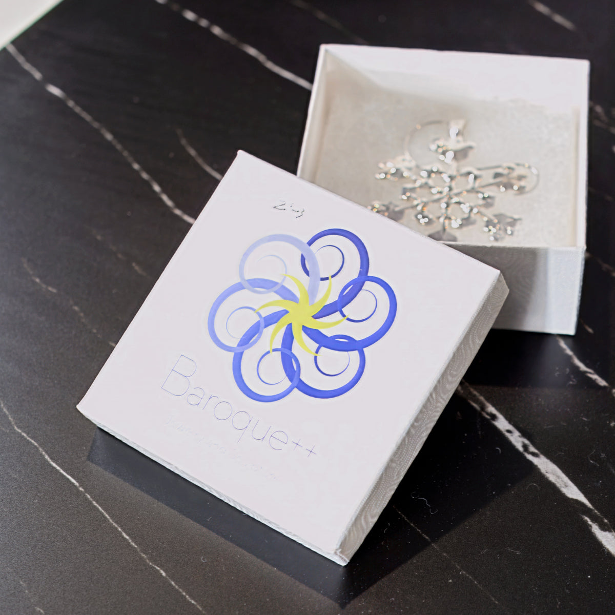 Silver snowflake ornament No. 3, another view