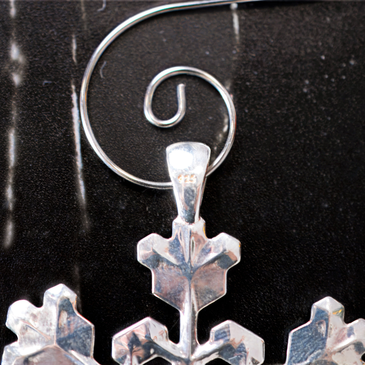 One-of-a-kind sterling snowflake ornament No. 3