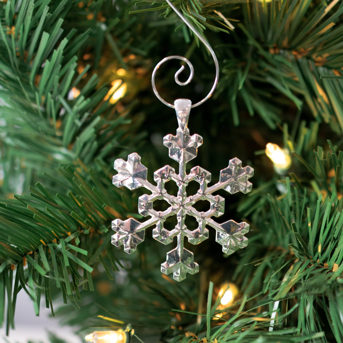 Snowflake Ornament No. 3 in sterling silver, a one-of-a-kind heirloom Christmas ornament, by Baroque++