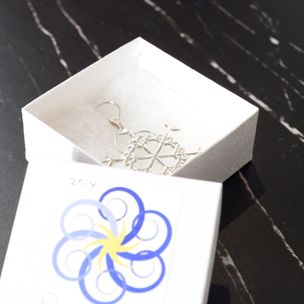 One-of-a-kind sterling snowflake ornament No. 4