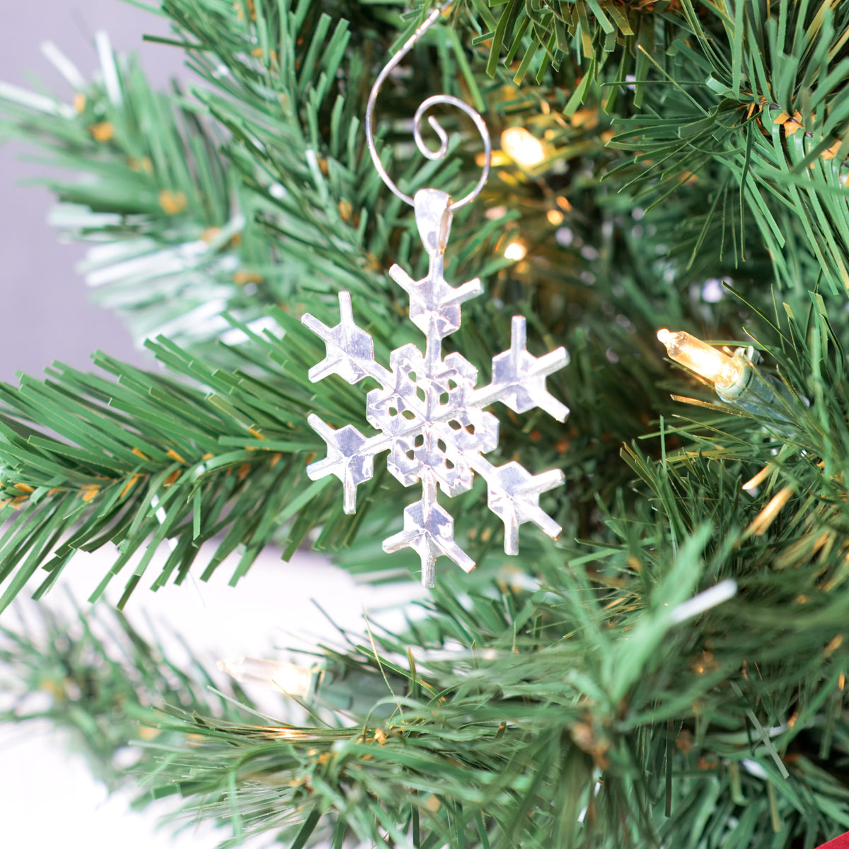 Sterling silver Snowflake Ornament No. 5, alternate view