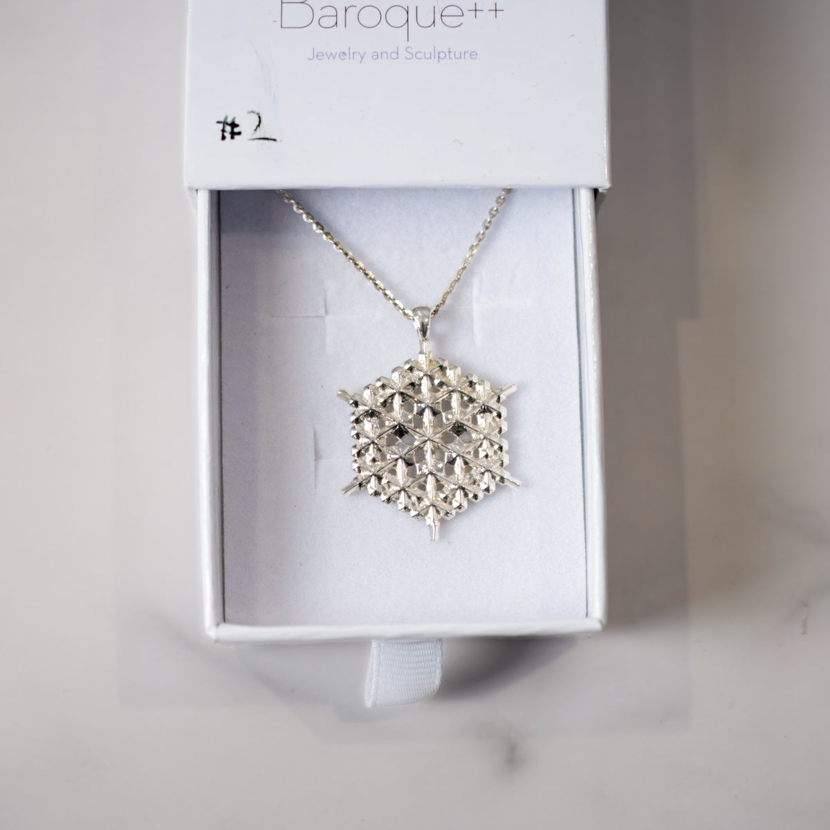 One-of-a-kind sterling snowflake pendant No. 2