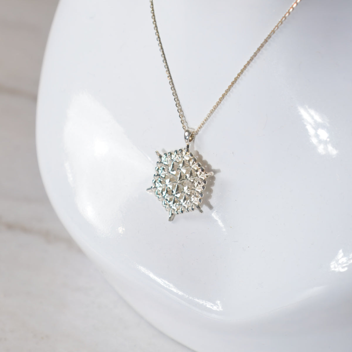 Sterling snowflake necklace No. 2, another angle