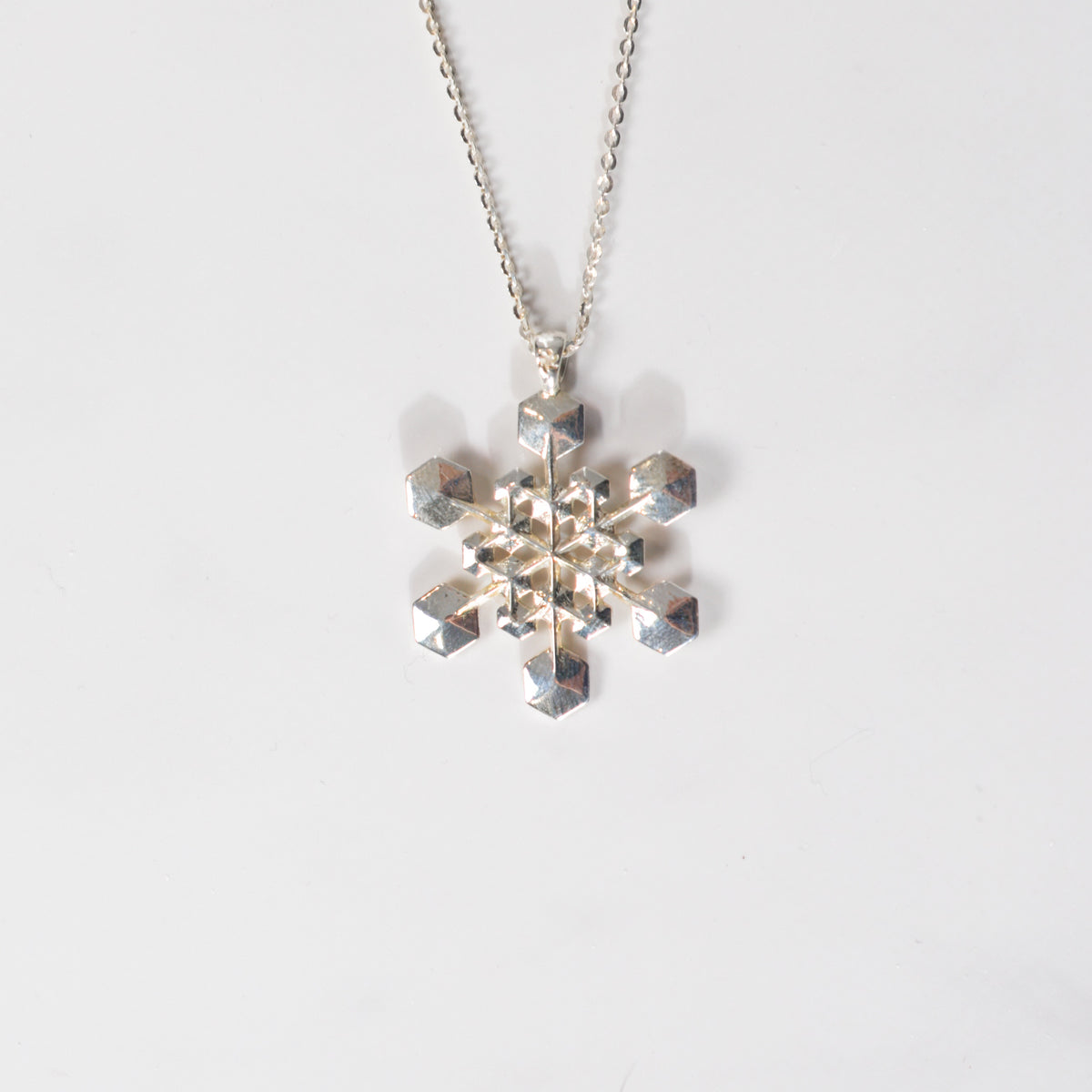Sterling silver Snowflake Pendant No. 3, alternate view