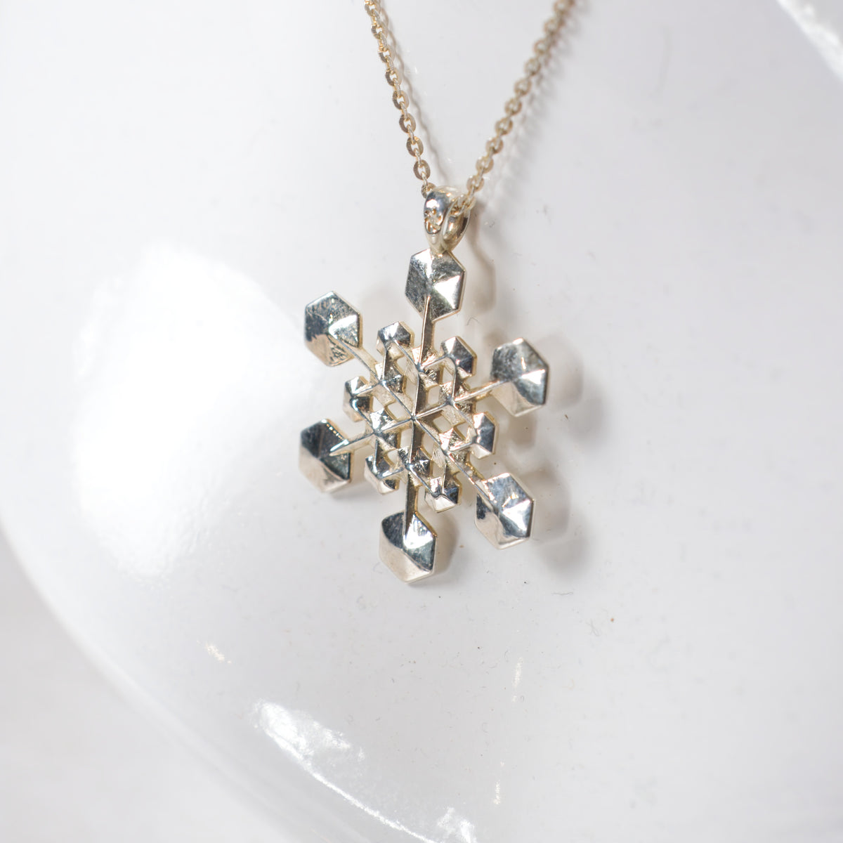 Sterling snowflake necklace No. 3, another angle