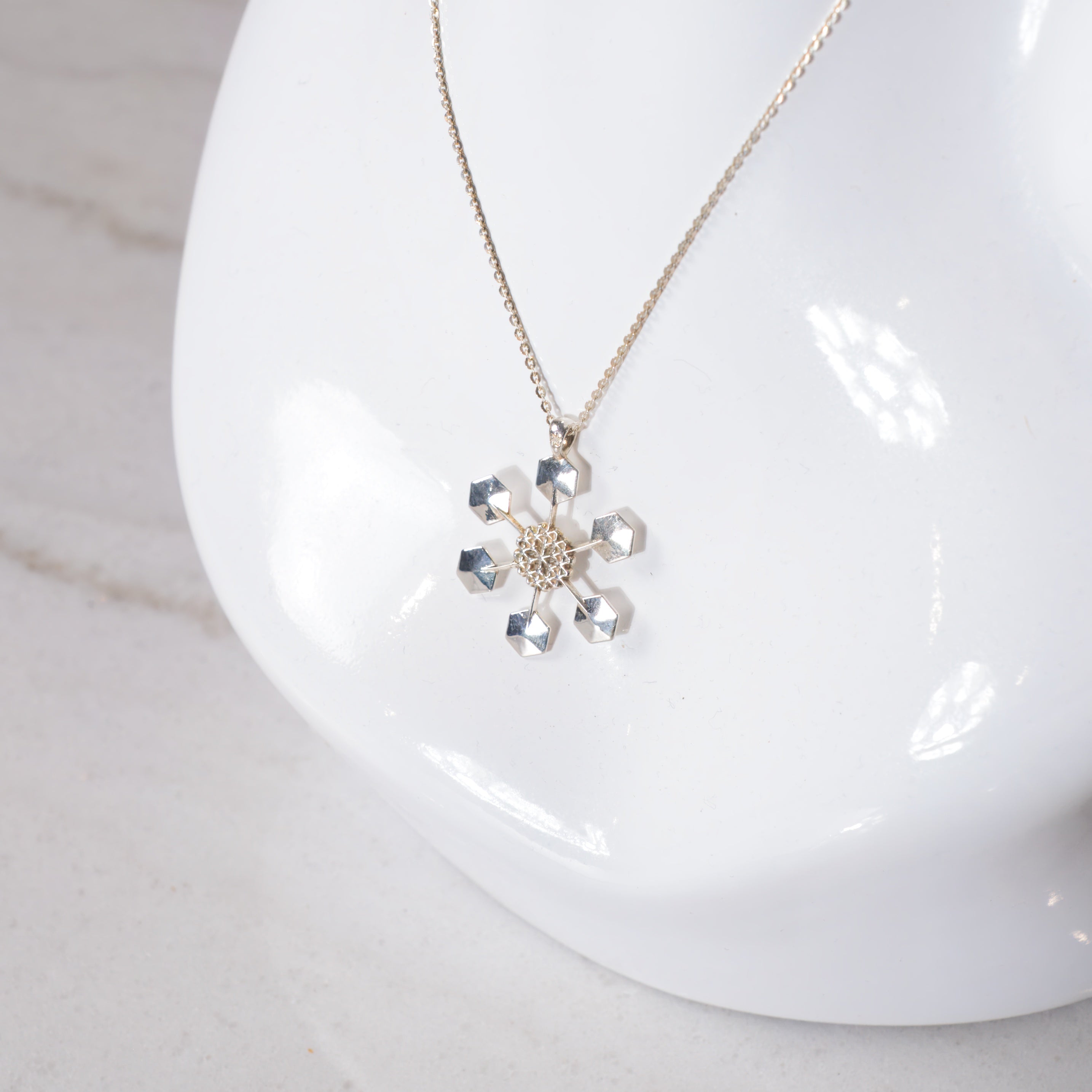 Sterling Silver Snowflake Pendant No. 4