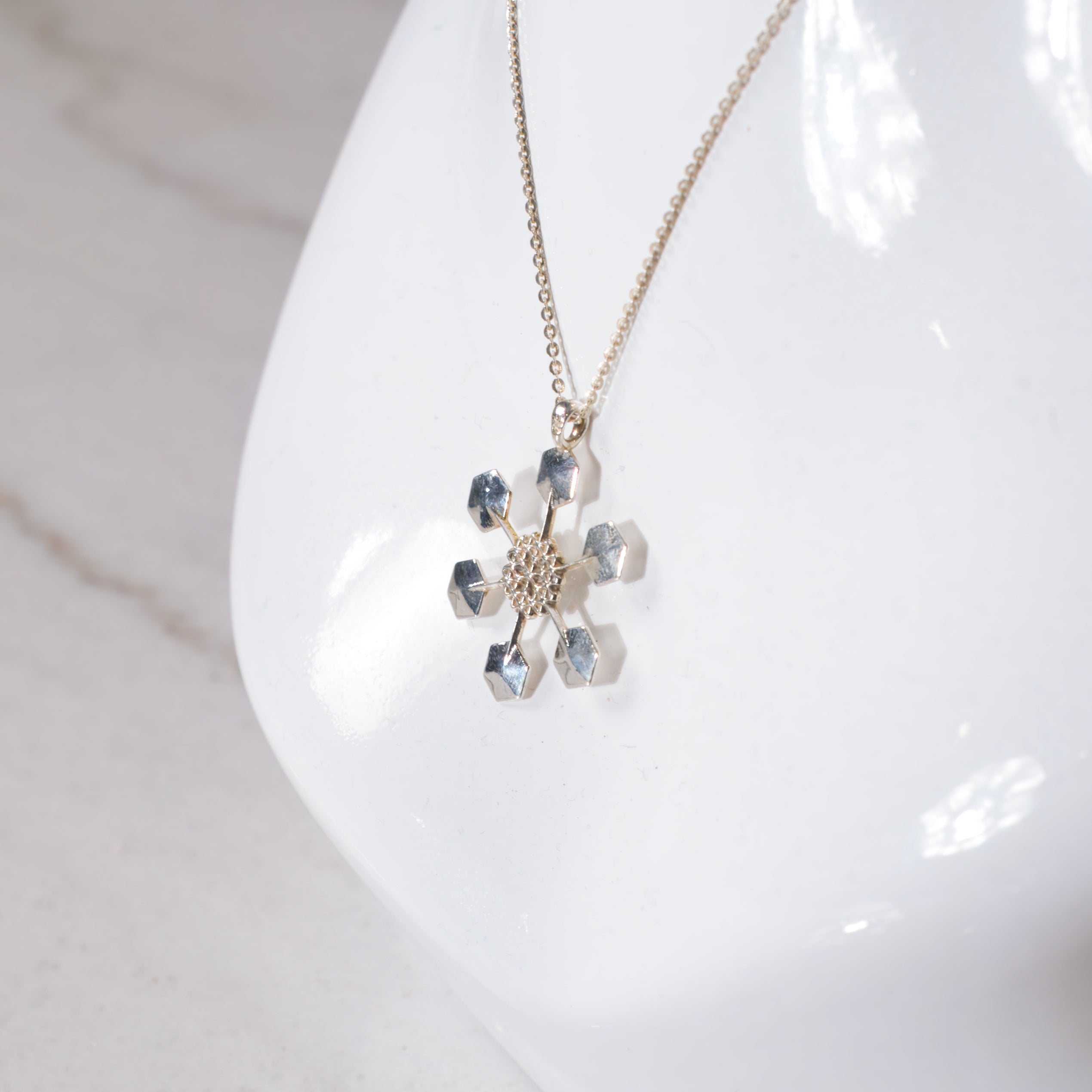 Sterling Silver Snowflake Pendant No. 4