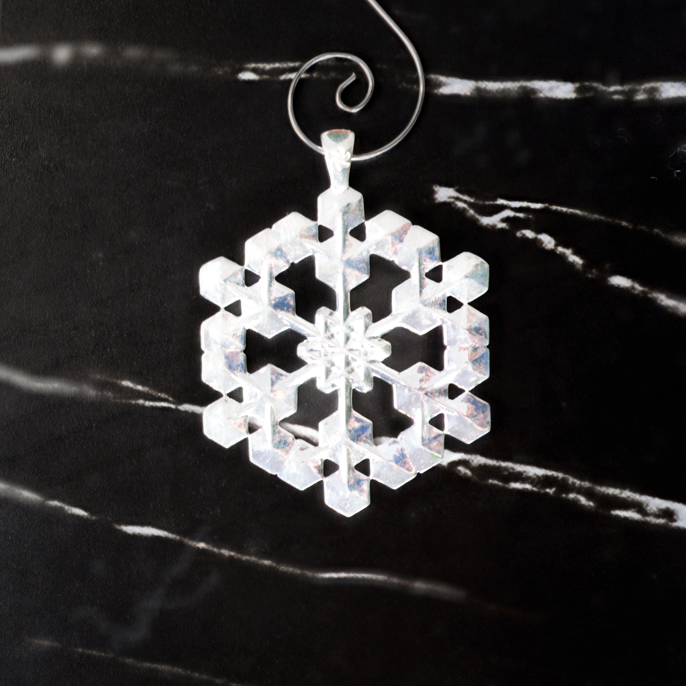 Snowflake Ornament Sterling Silver 2 in. No. 1