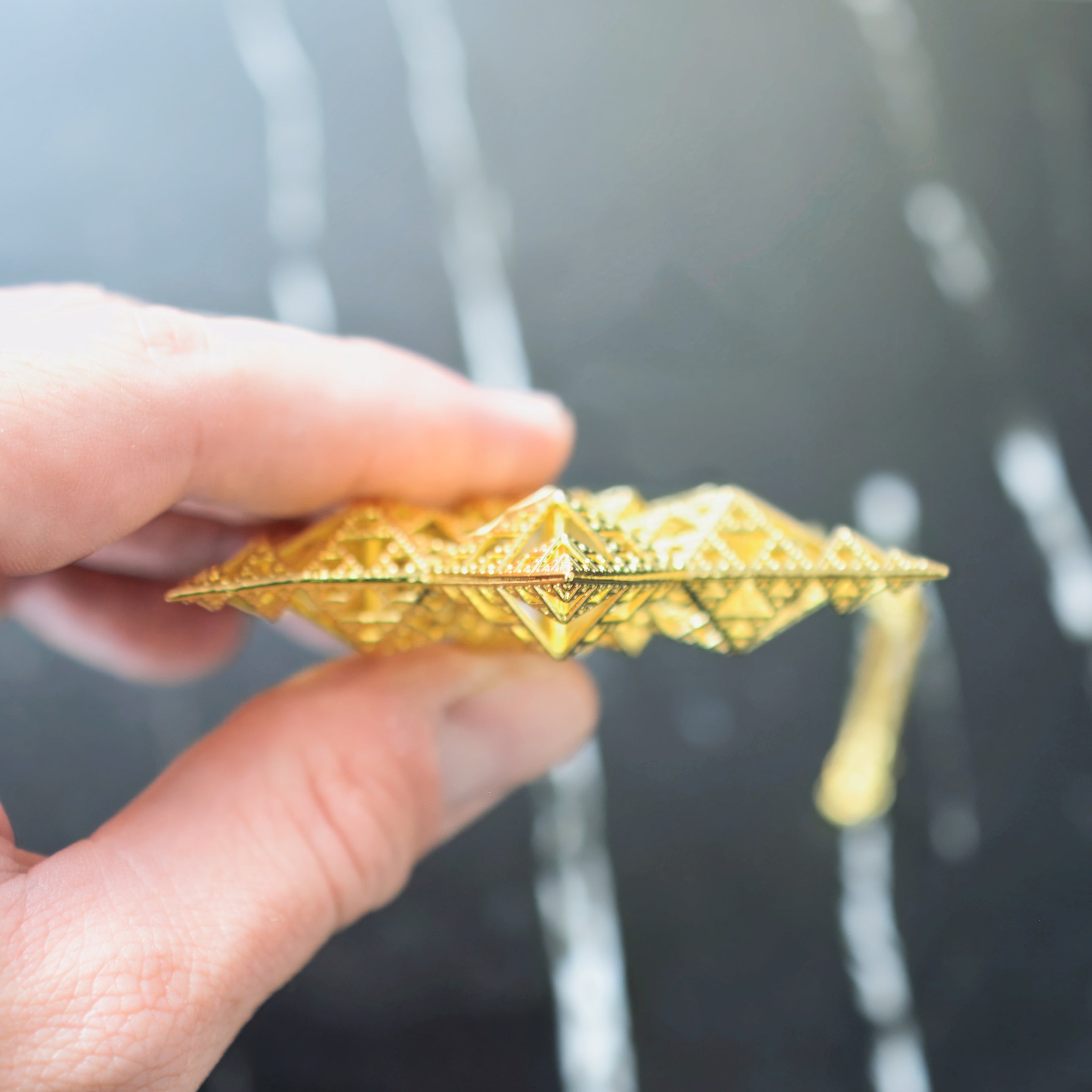 Sierpinski Star of David - Gold Plated Brass Ornament