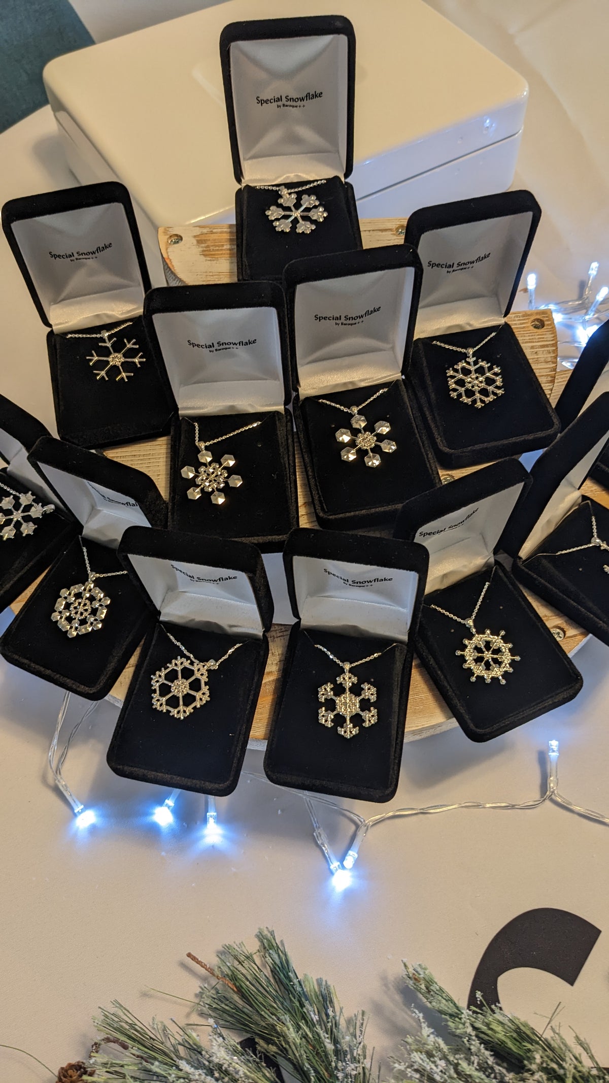 Sterling silver snowflake pendant on a chain