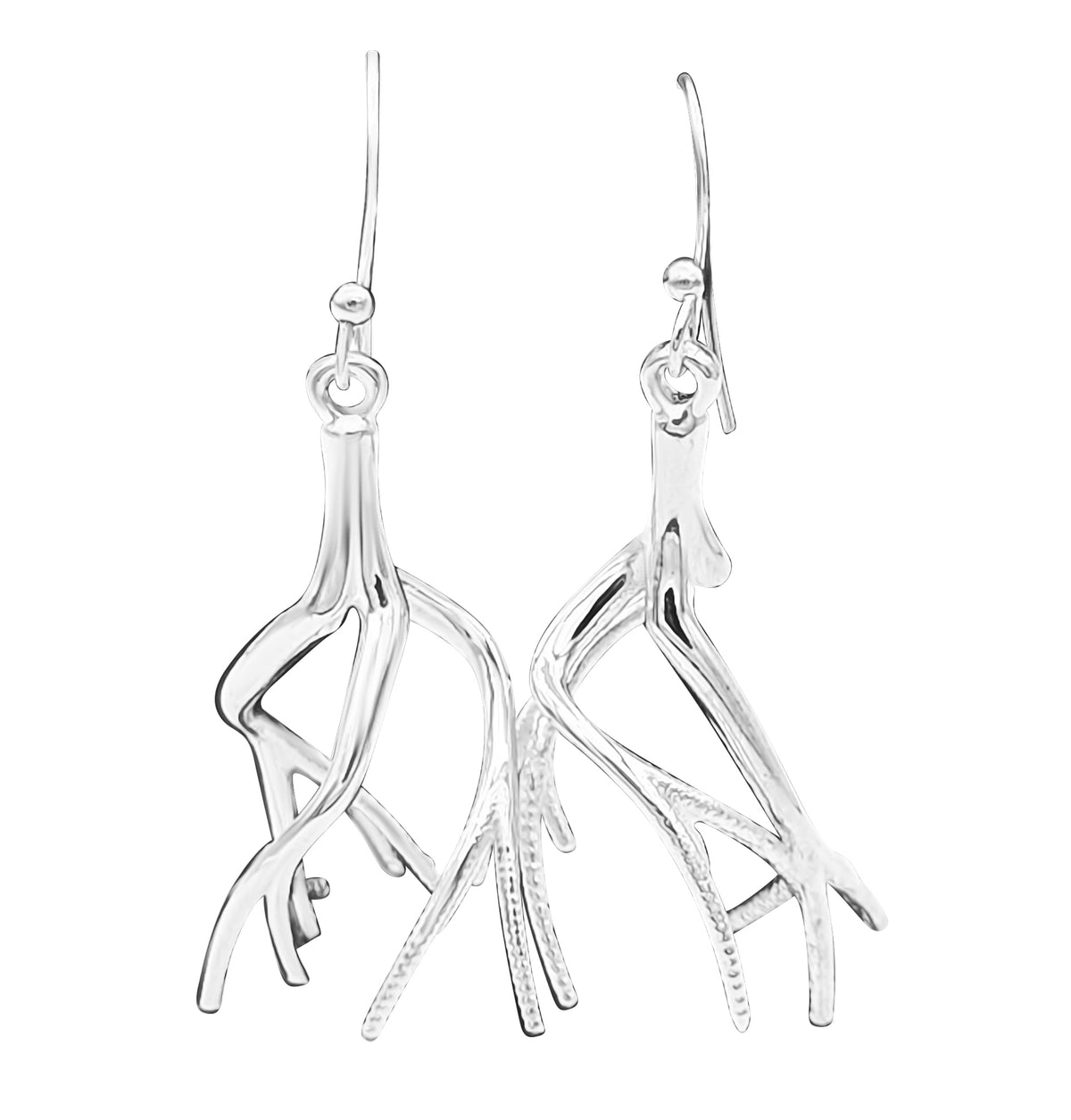Tree Twist dangle earrings, alternate view