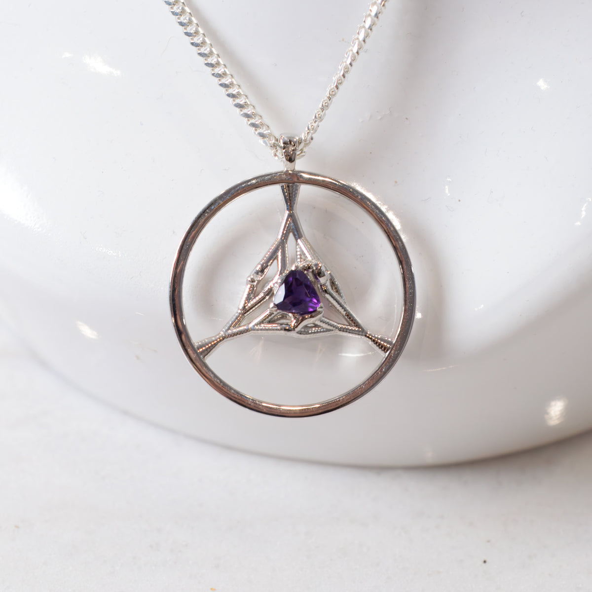 Trillium Amethyst Pendant, another view