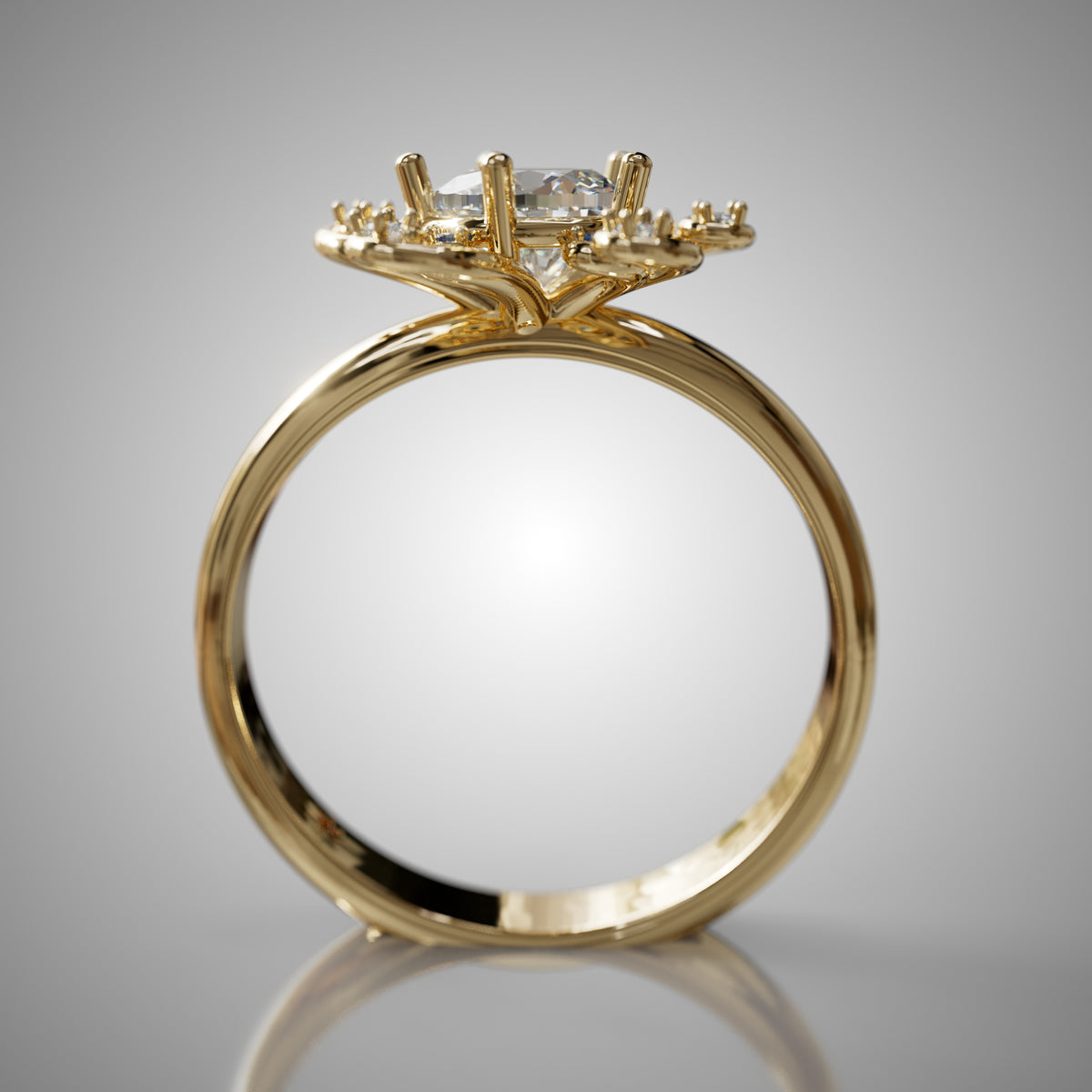 Viisi Diamond & Sapphire Ring in gold, side view