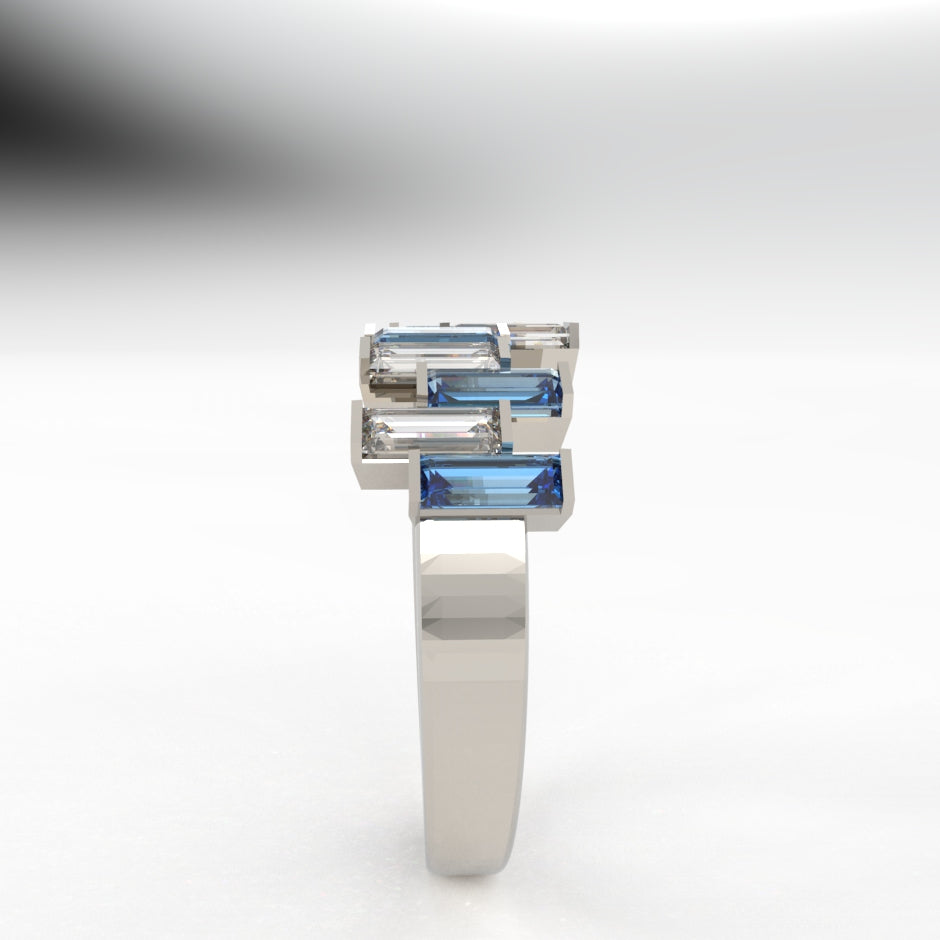 Jitter Baguette Ring, side view