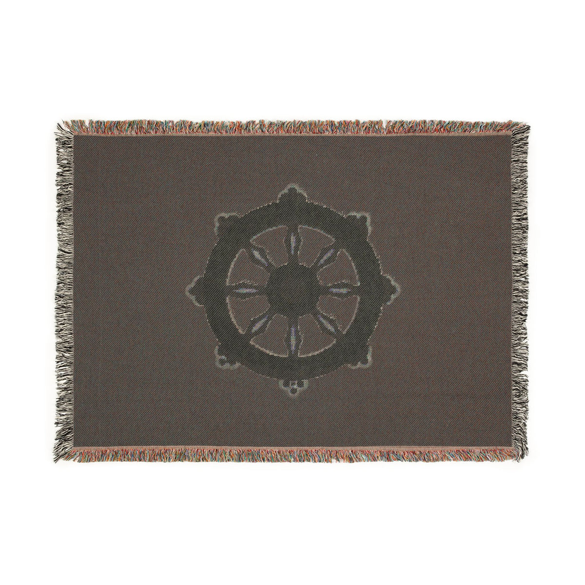 Zen Dharma Wheel Blanket Black