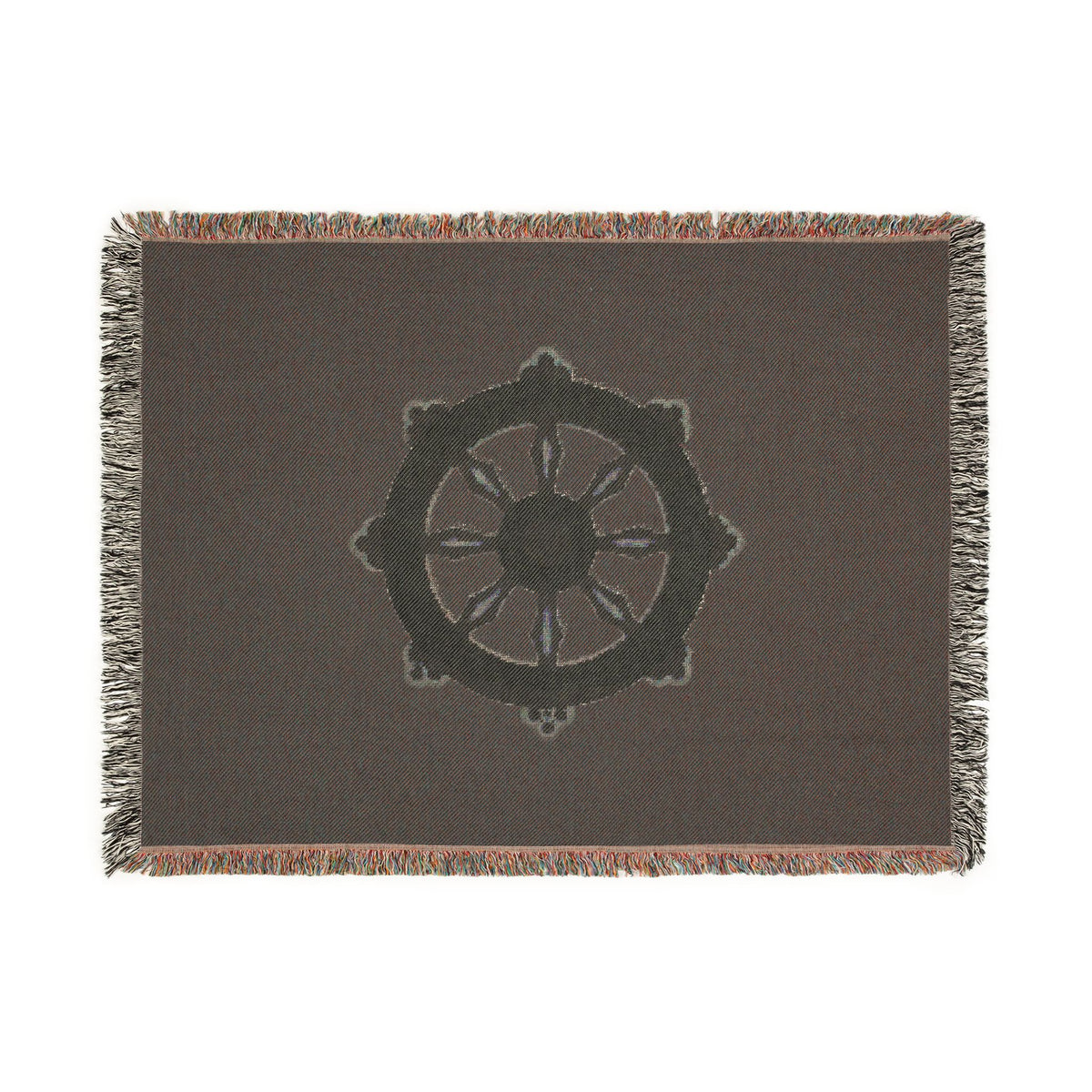 Zen Dharma Wheel Blanket Black