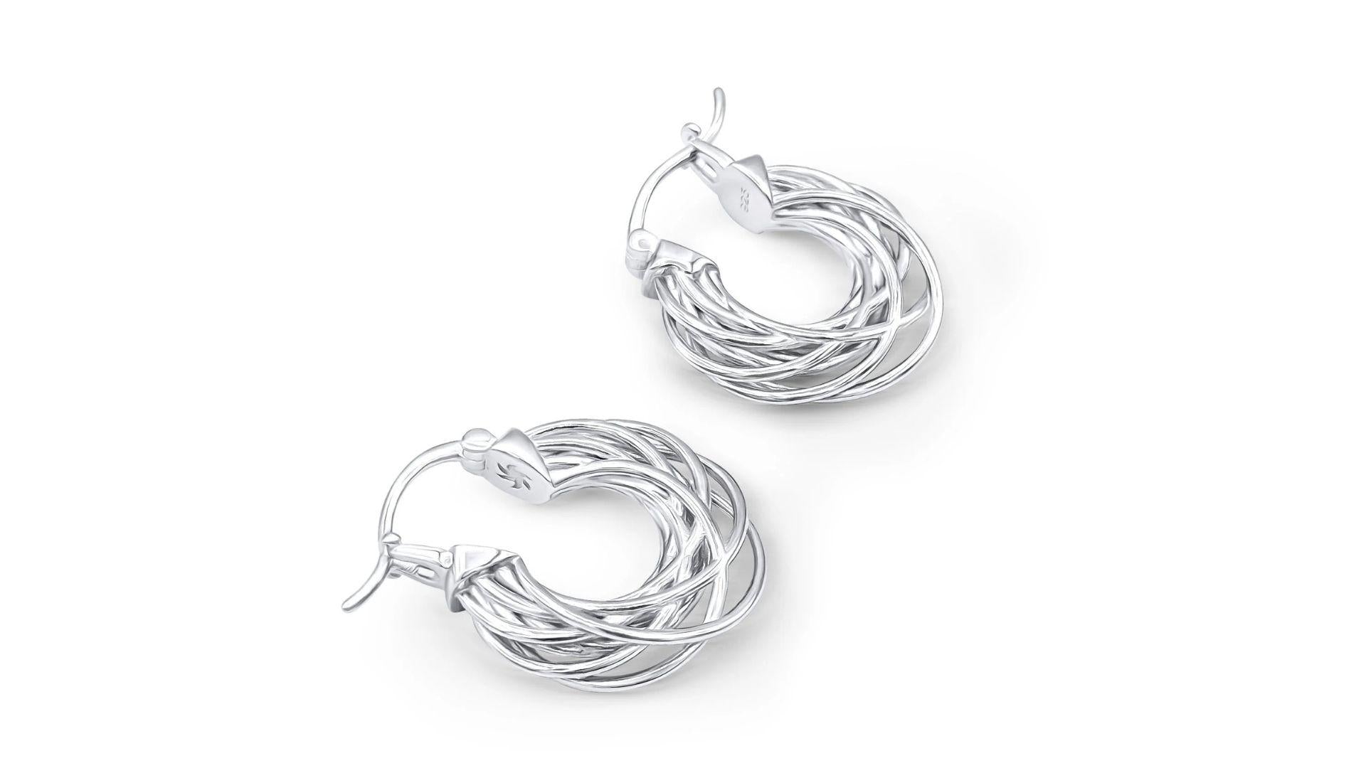 A picture of two silver hoop earrings