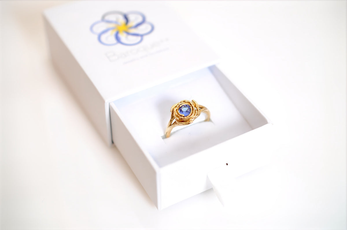 Andromeda Engagement Ring, space-inspired swirl solitaire, another view