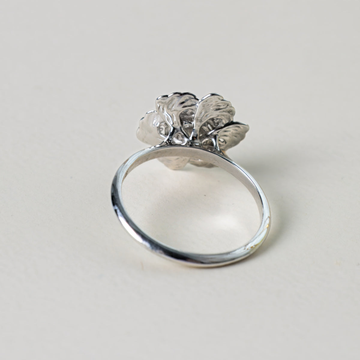 Anemone Engagement Ring with an organic floral design