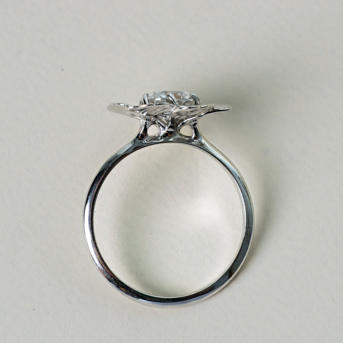 Anemone floral engagement ring, additional view