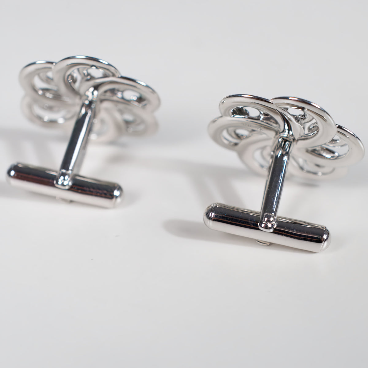 Star and flower cufflinks in sterling silver
