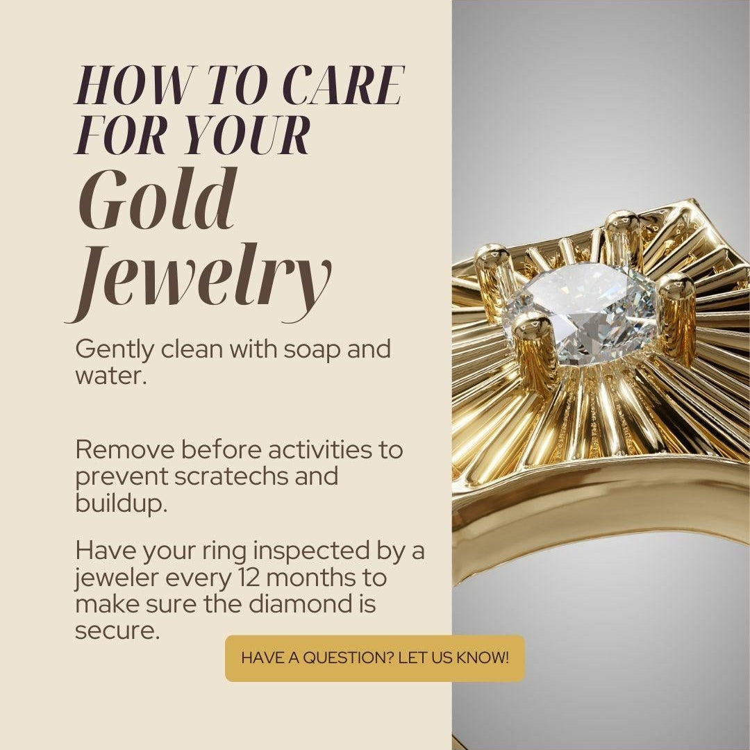 Care instructions for gold jewelry