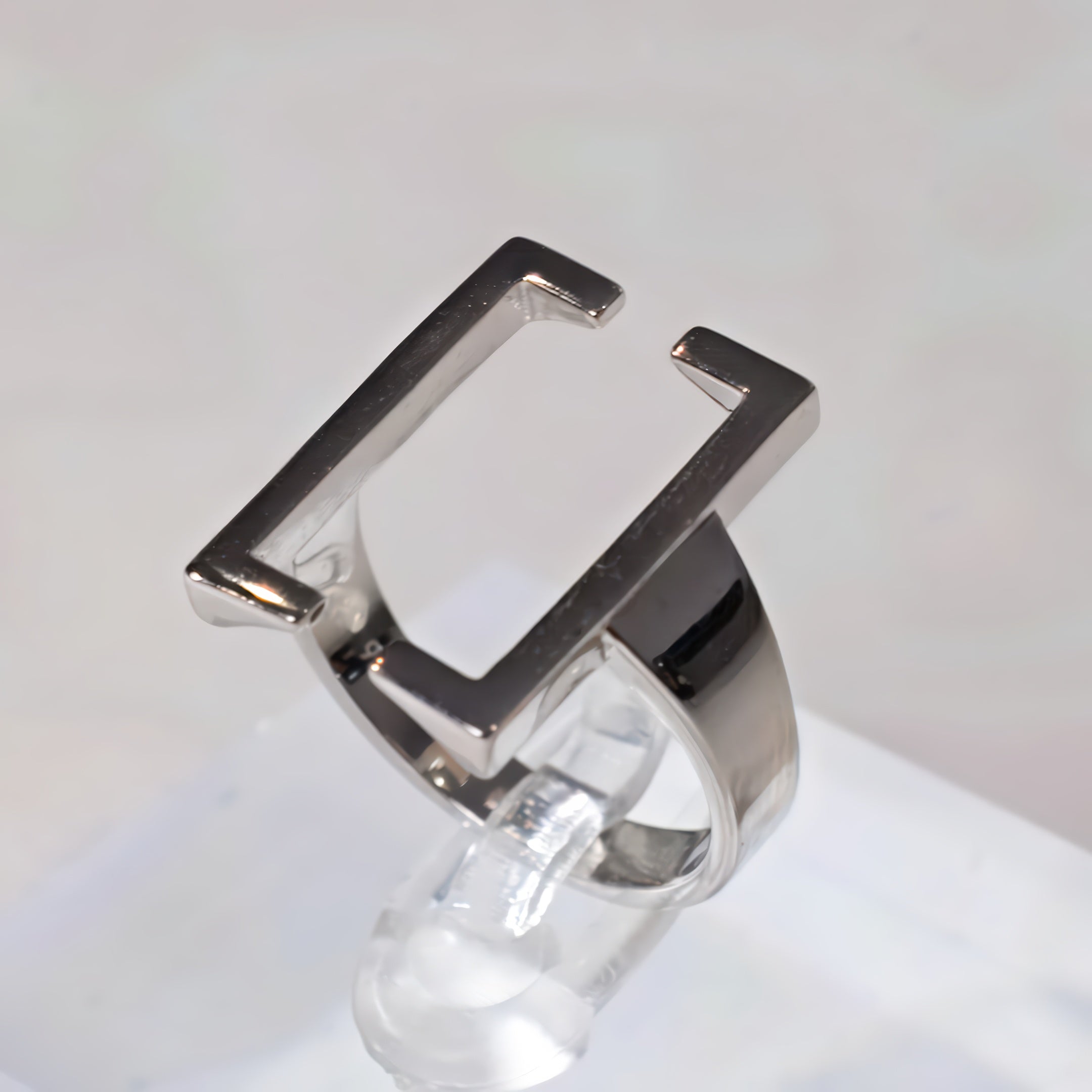 Metallic ring on a white background