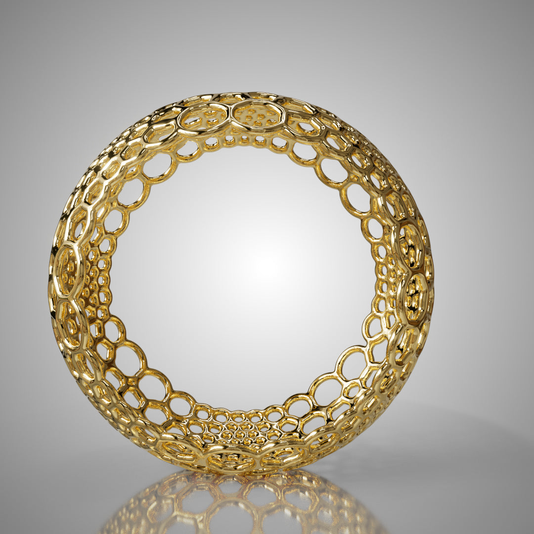Foam Bangle, view through the center of the bracelet