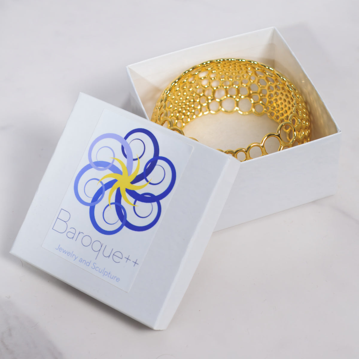 Foam Bangle in gold, another view