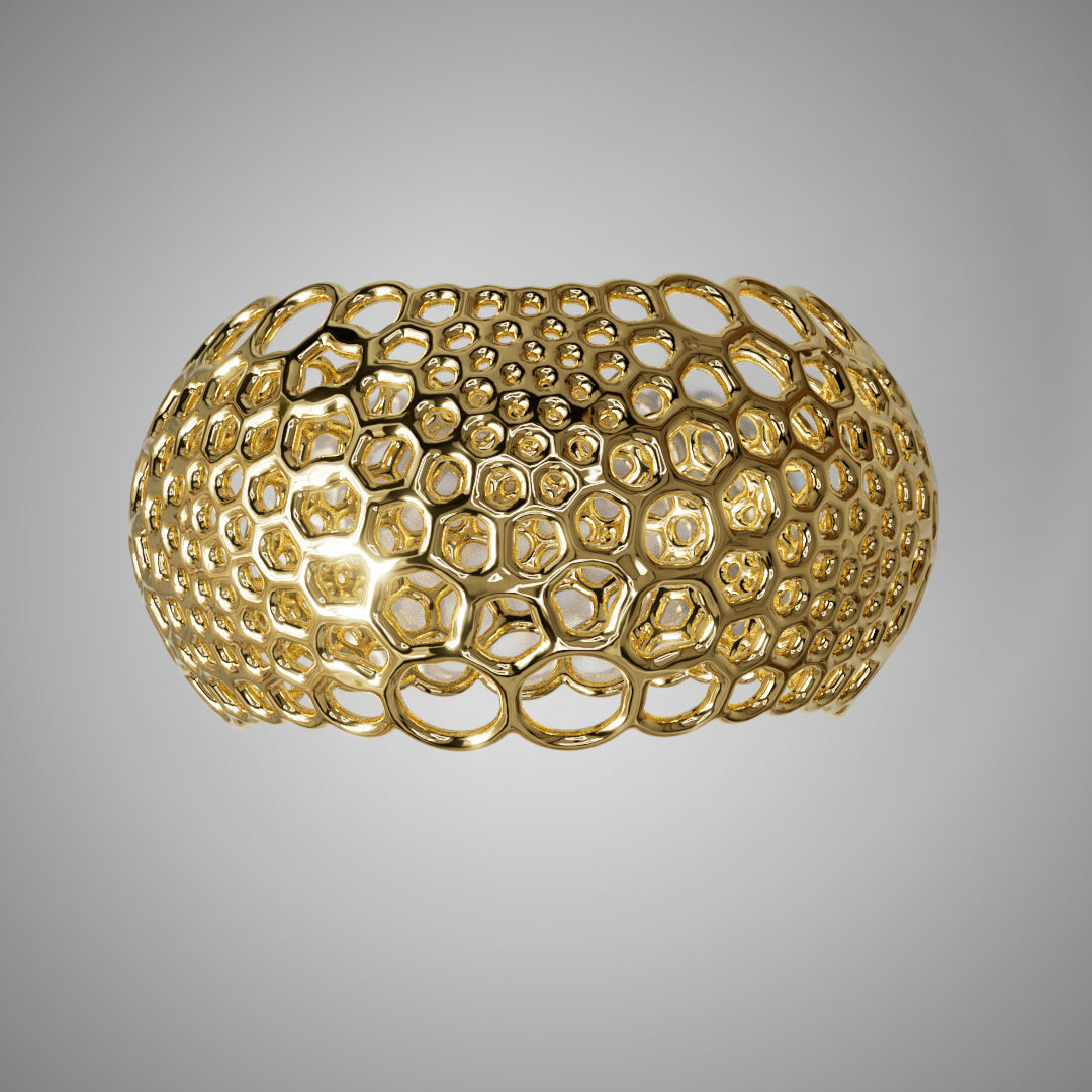 Gold-plated brass Foam Bangle, top-down view