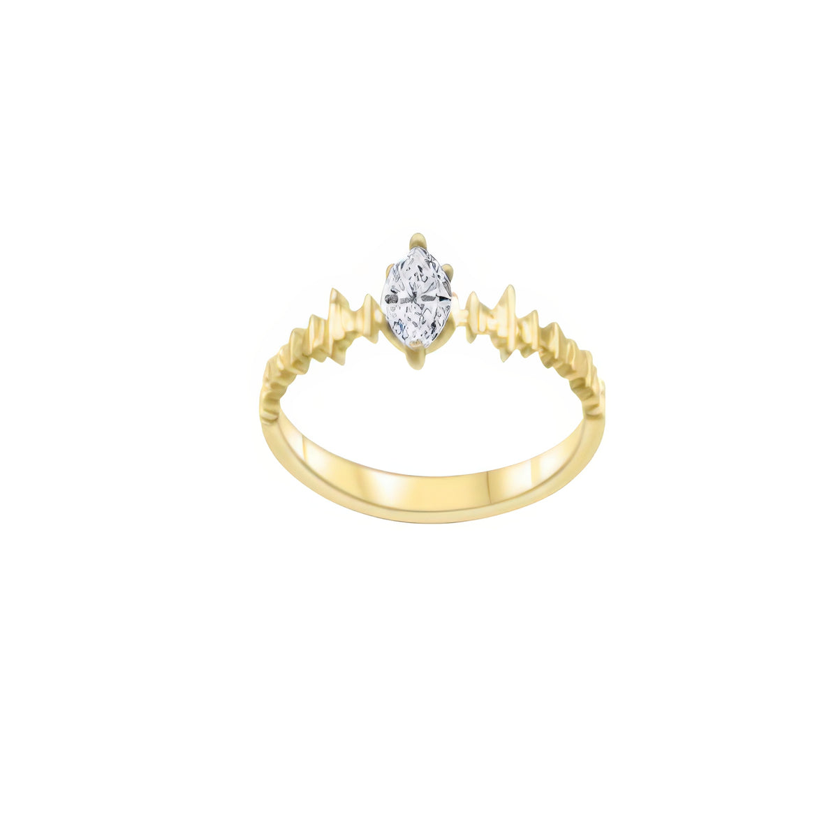 Math-inspired Harmonic Ring No. 2 with a half-carat marquise diamond