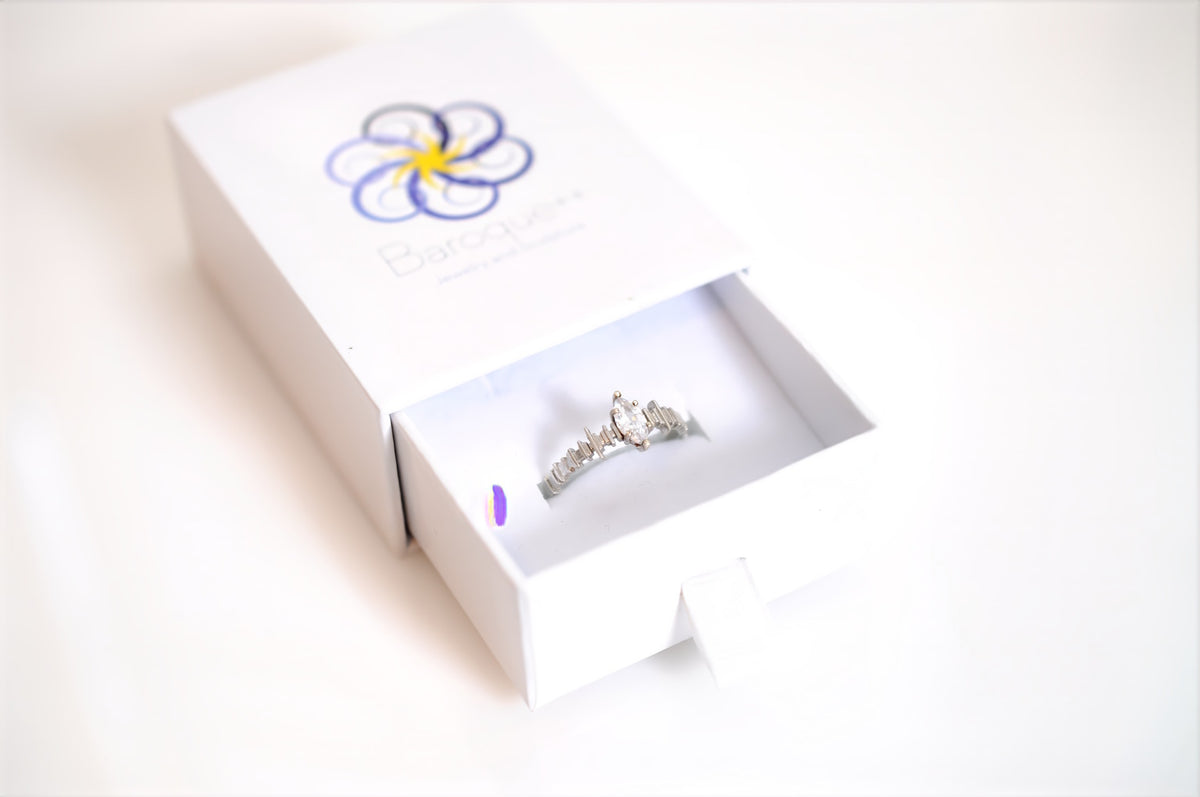 Harmonic Ring No. 2 geometric diamond ring, another view