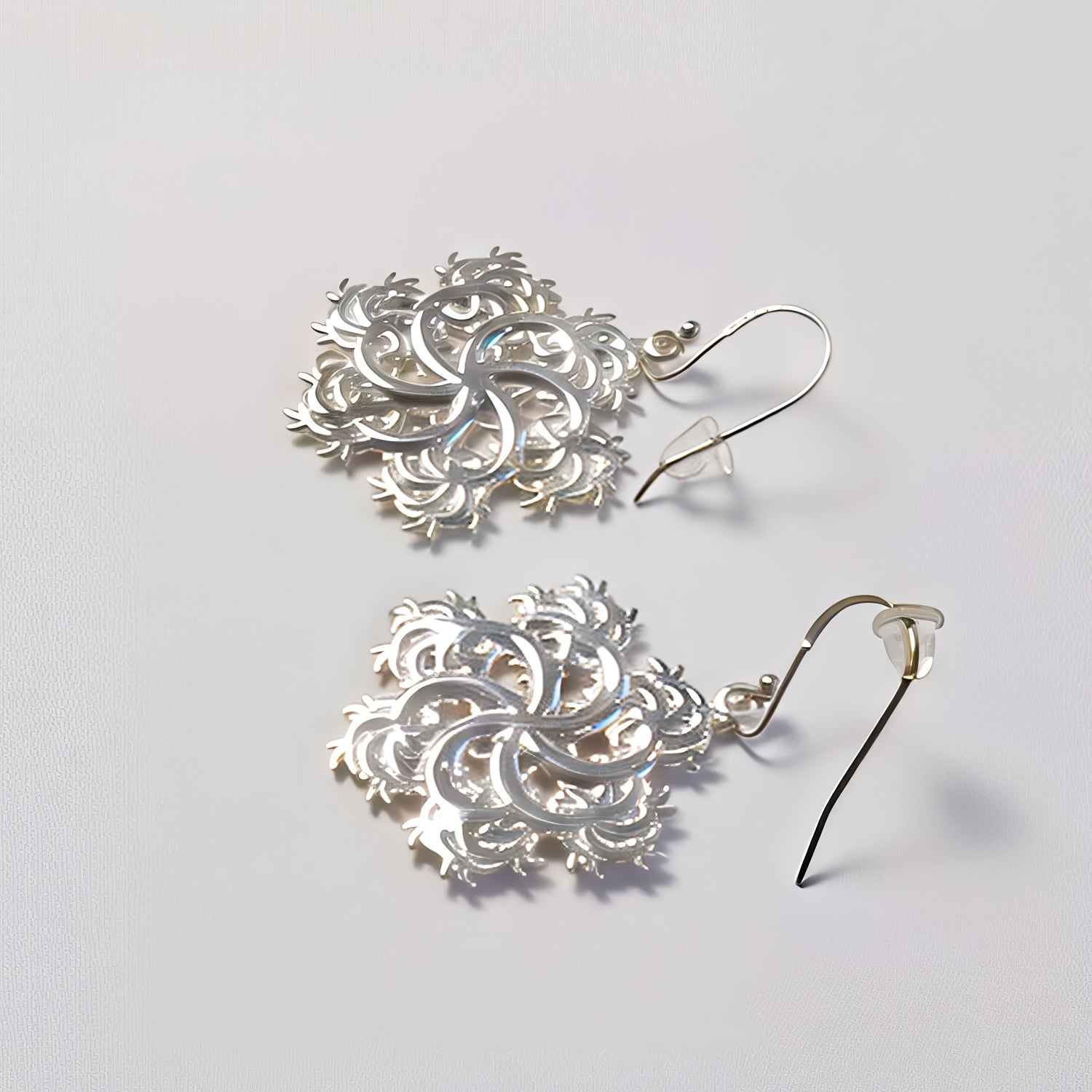 Six-Pointed Earrings Silver