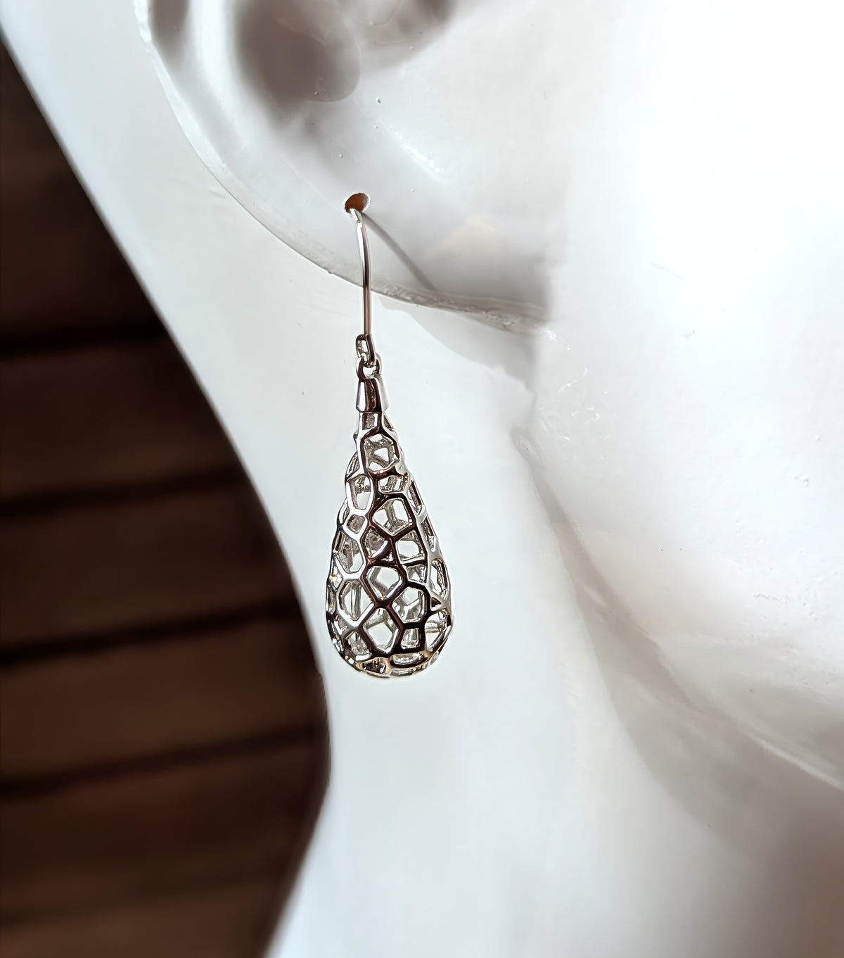 Llora organic teardrop earrings, alternate view