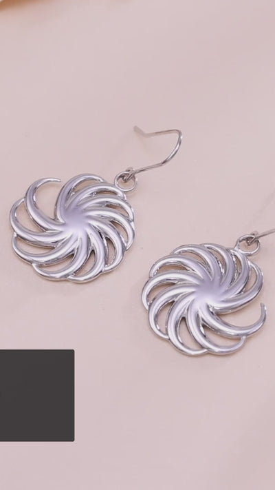 video of sterling silver spiral earrings