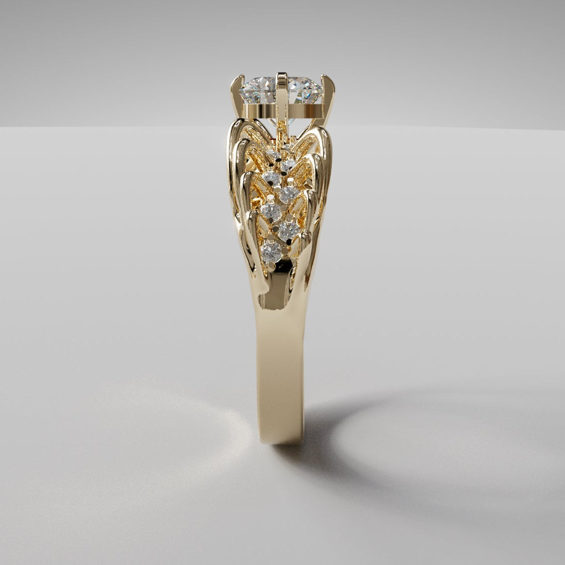the side view of a diamond ring
